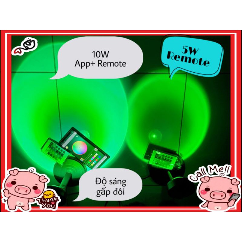 (App ĐT+Remote đổi màu,có sẵn HCM) Đèn Hoàng Hôn, Sunset, Led Rose Sống Ảo đổi 16 triệu màu RGB Hot trend tiktok