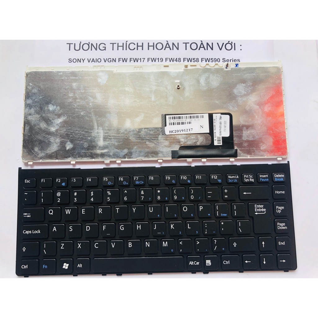 Bàn Phím Laptop SONY Vaio VGN FW FW17 FW19 FW58 FW48 FW590 Series Hàng Mới 100% Bảo Hành 12 Tháng Toàn Quốc