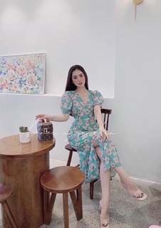 ĐẦM MAXI VOAN HOA NHẤN BÈO