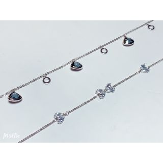 Lắc chân titan hình nơ và tòn ten đính đá