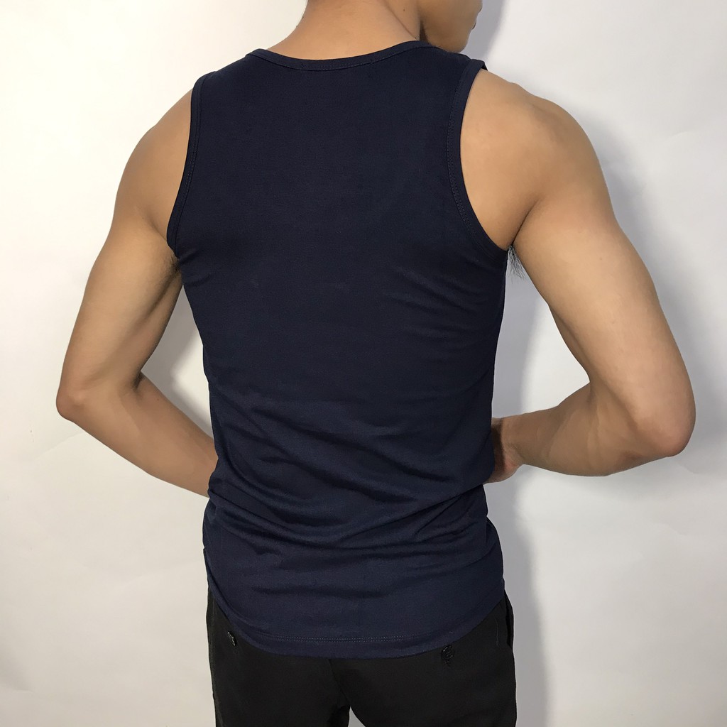 Áo 3 lỗ, Áo thun ba lỗ nam KING cổ tròn dáng ôm body, Vải cotton co giãn tập luyện thể thao gym U05