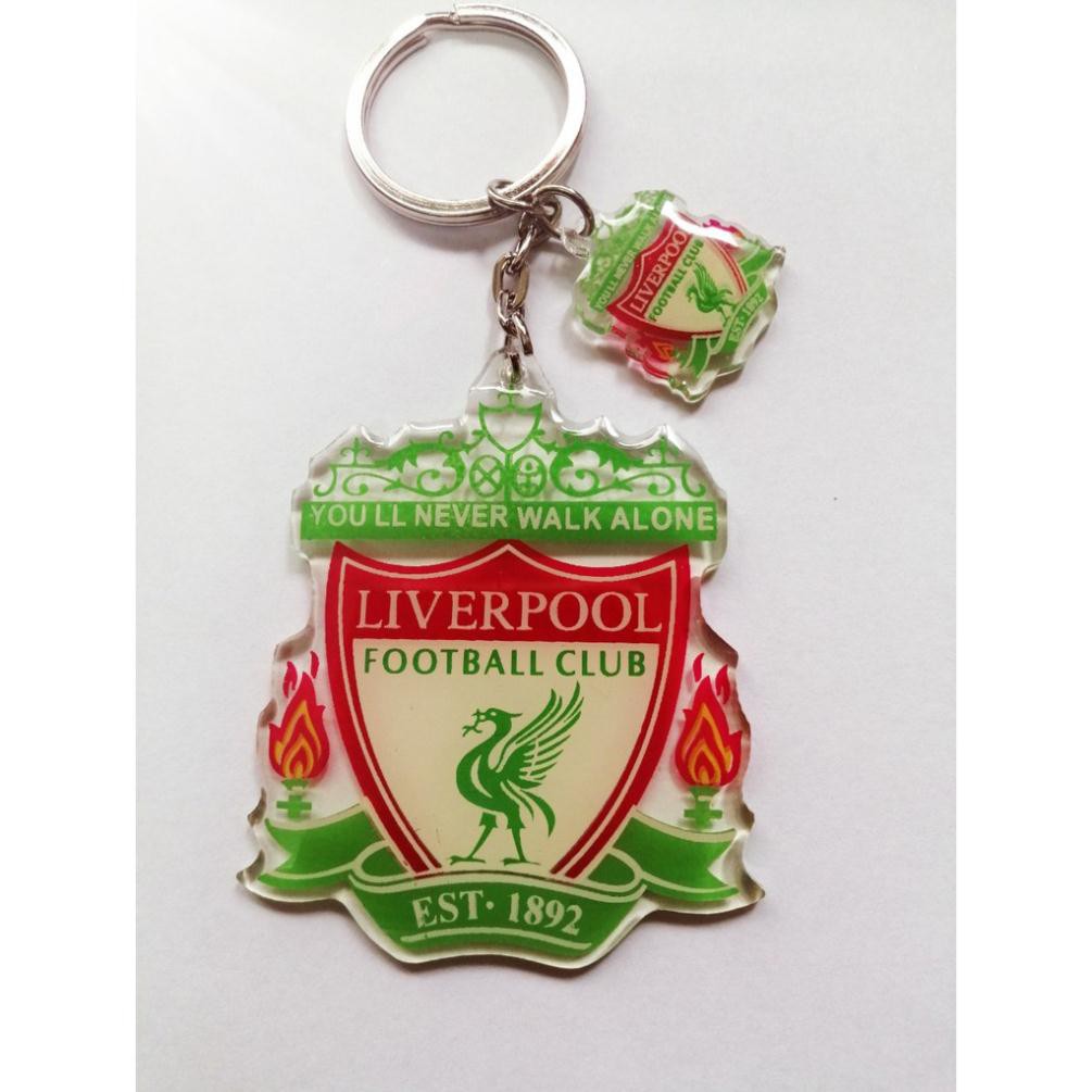 Móc khóa đôi Liverpool chất liệu mica bóng đẹp