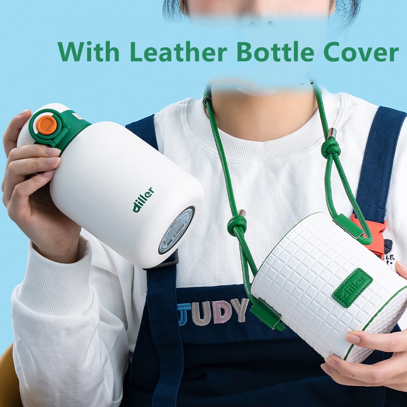 Bình nước giữ nhiệt DILLER MLH9068 bằng thép không gỉ SUS316 kèm ống hút (480ml/ 680ml)