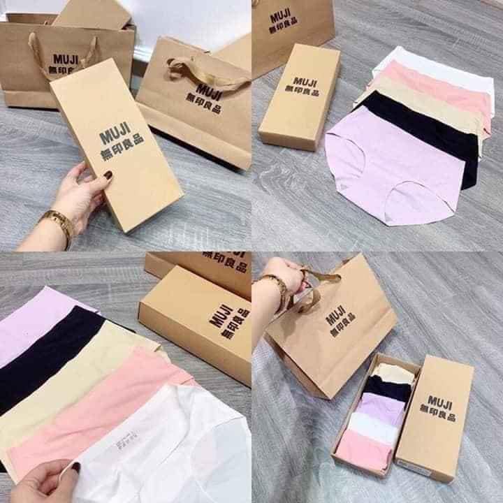 HỘP 5 QUẦN LÓT MU JI KHÔNG ĐƯỜNG MAY NỮ