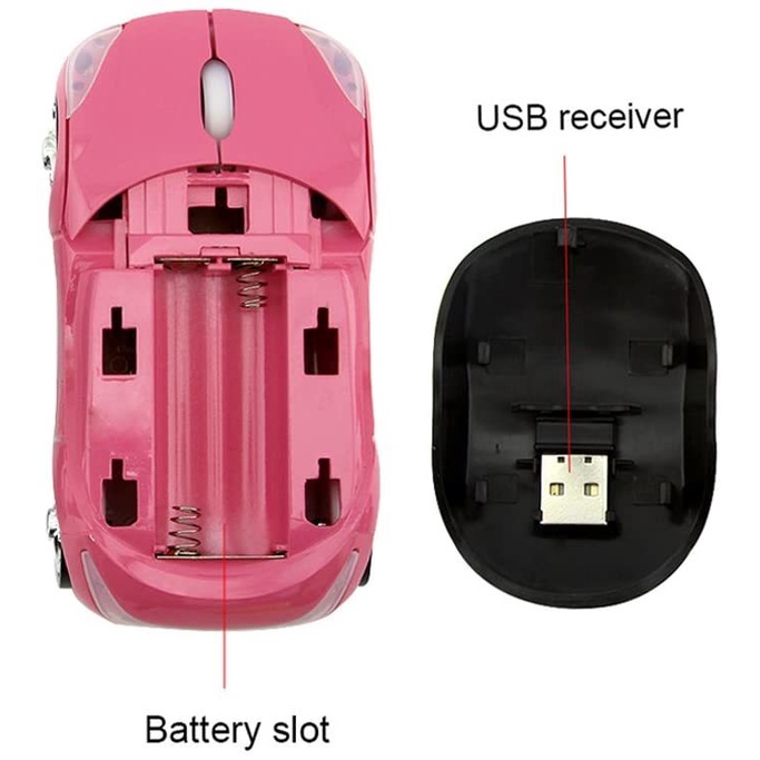 Chuột Quang Không Dây HìNh Xe Hơi 3D 1600 DPI 2.4Ghz, ĐầU CắM USB Cho PC /