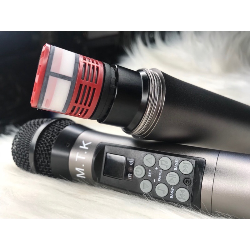 Micro không dây đa năng cao cấp MTK 1A - Tích hợp chỉnh bass, treble, echo ngay trên micro, Màn hình LED, âm thanh tốt