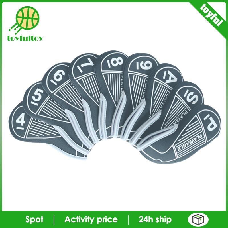 Set 9 Vỏ Bọc Bảo Vệ Đầu Gậy Đánh Golf Bằng Cao Su Tổng Hợp Màu Đỏ