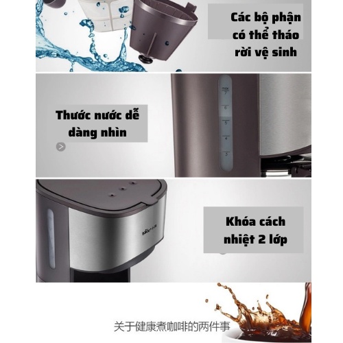 Máy pha cà phê mini tự động BEAR KFJ-A07V1 pha Espresso cafe rang xay nguyên chất cao cấp sang trọng dùng tại nhà