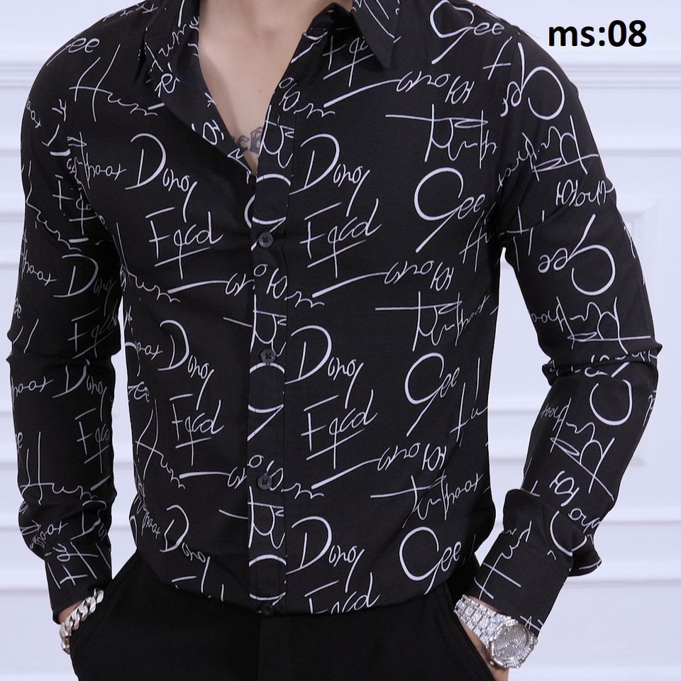 ÁO SƠ MI_ÁO KIỂU[HOẠ TIẾT CHỮ KÍ]_(FREE SHIP) Áo sơ mi nam Vải Lụa hàn chống nhăn (CAM KẾT ẢNH THẬT) | BigBuy360 - bigbuy360.vn