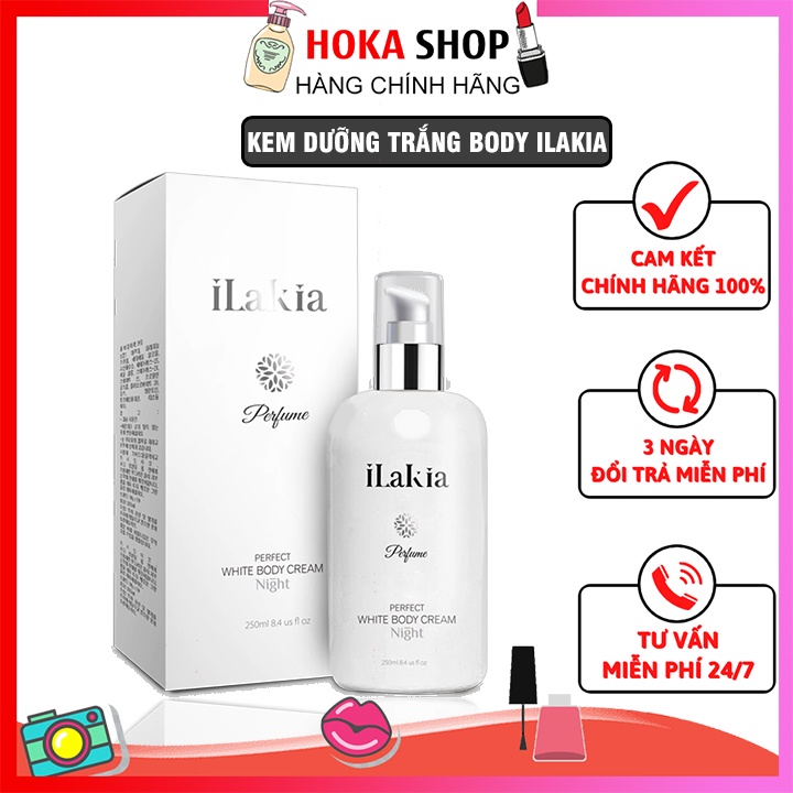 Kem Dưỡng Trắng Da Body Ban Đêm ILAKIA Sữa Dưỡng Thể Trắng Da Dưỡng Ẩm Toàn Thân Hương Nước Hoa - Hàn Quốc