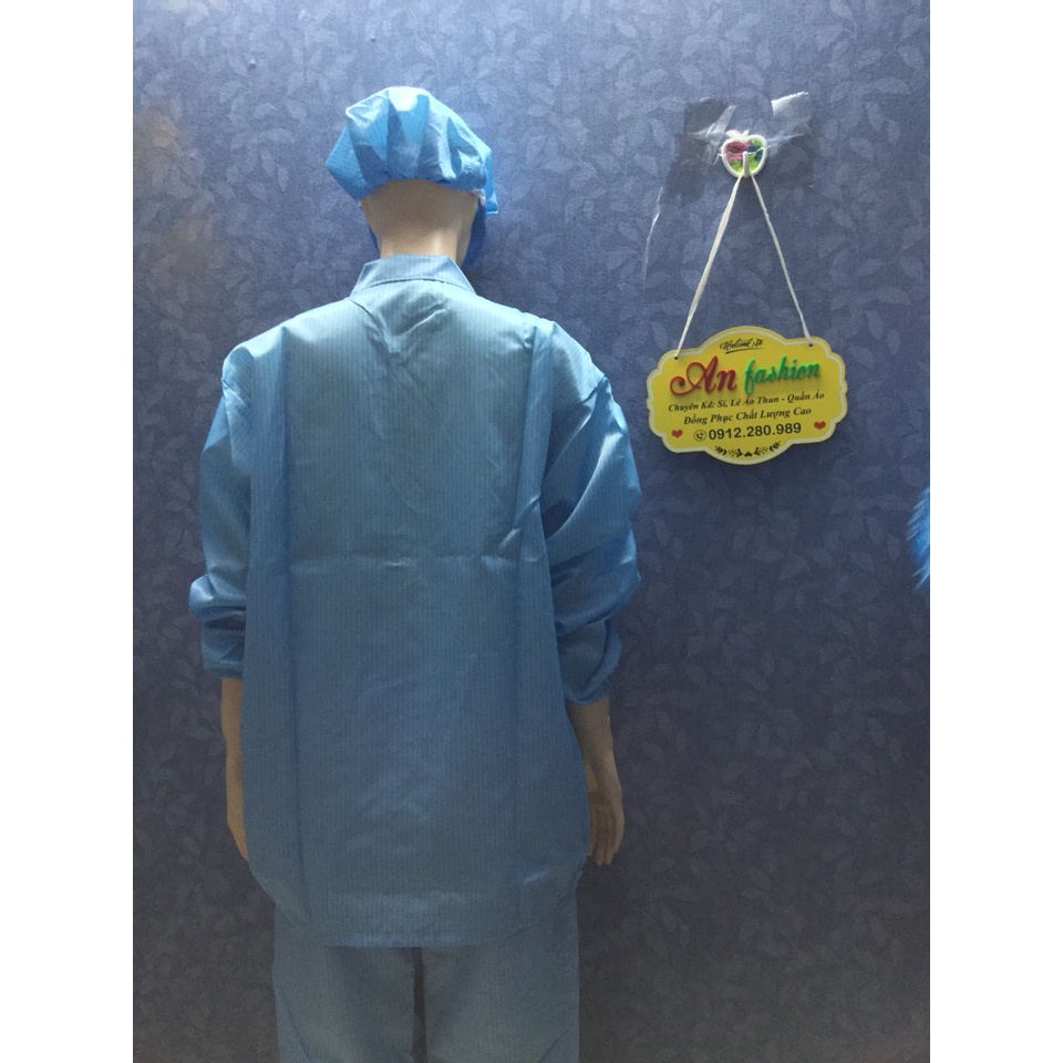 Quần Áo Bảo Hộ Lao Động Size Nữ Màu Xanh _ Hình Chụp Thật