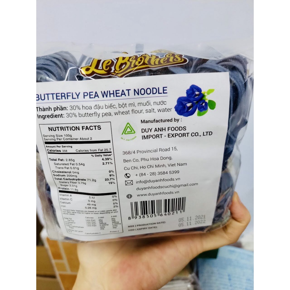 Mì hoa đậu biếc eatclean Duy Anh Food gói 200gr