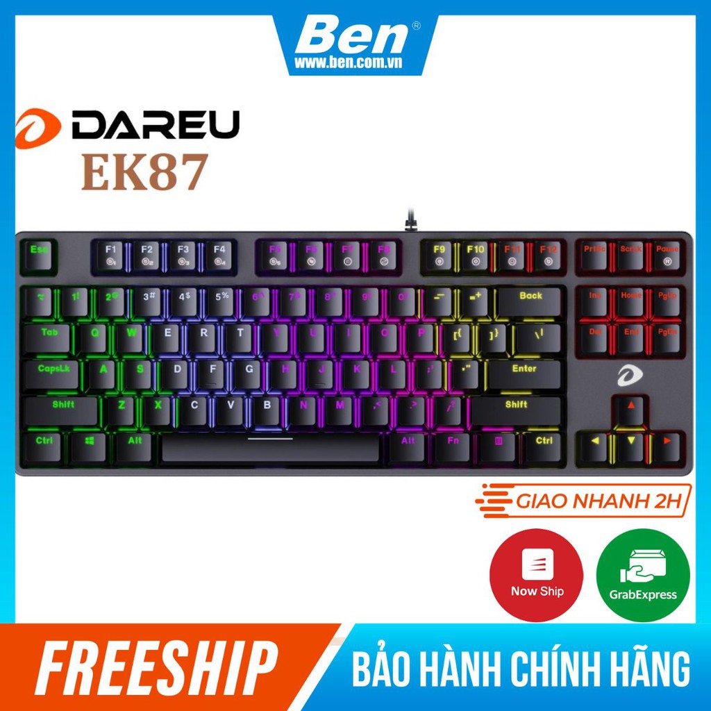 Bàn phím cơ Gaming Dareu EK87 Multi LED Black