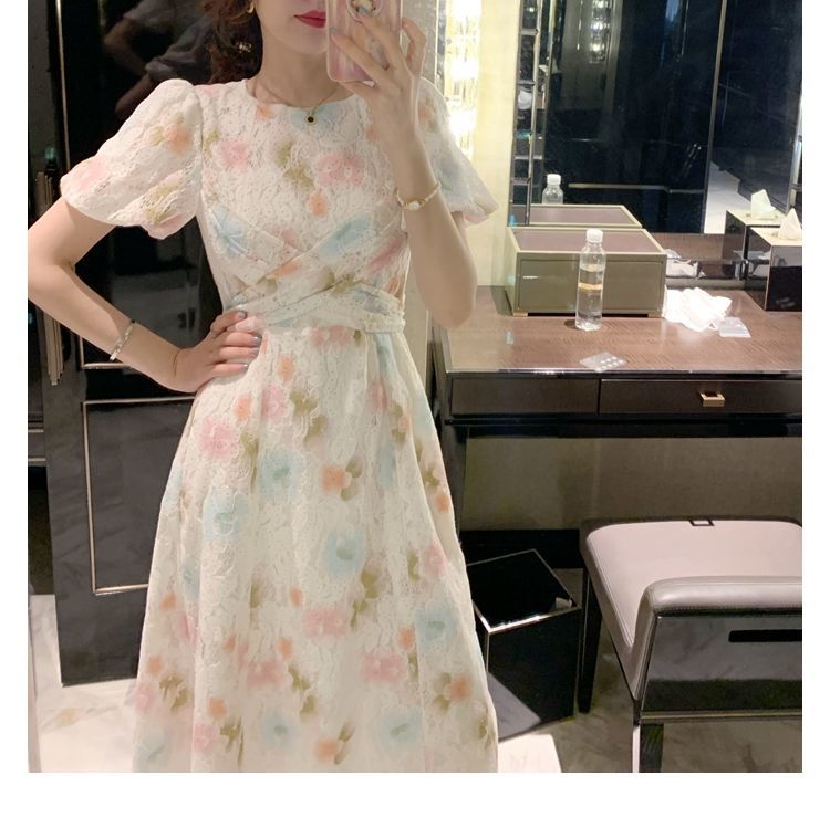Đầm Maxi Ngắn Tay Hở Lưng Họa Tiết Hoa Xinh Xắn Dành Cho Nữ / Size S-2Xl | BigBuy360 - bigbuy360.vn
