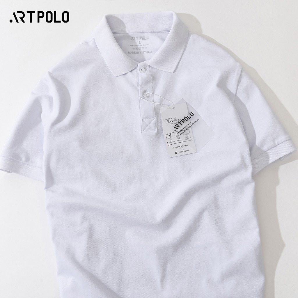 Áo Polo Nam vải Cá sấu Cotton  màu Trắng PLT - ARTPOLO form Slim trẻ trung | BigBuy360 - bigbuy360.vn