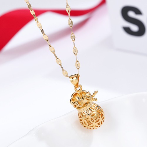 Dây Chuyền Túi Tiền May Mắn Titan Ko Đen TT 3329