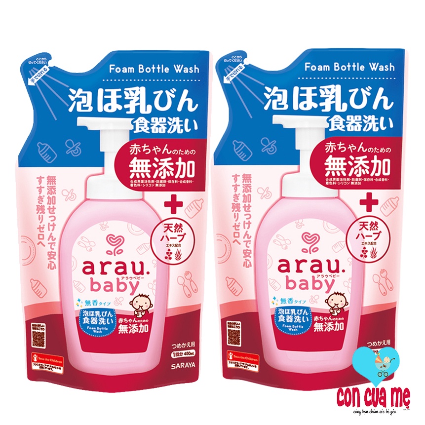 Nước rửa bình Arau Baby chính hãng ( Nước rửa bình Arau dạng túi 450ml - dạng chai 500ml )