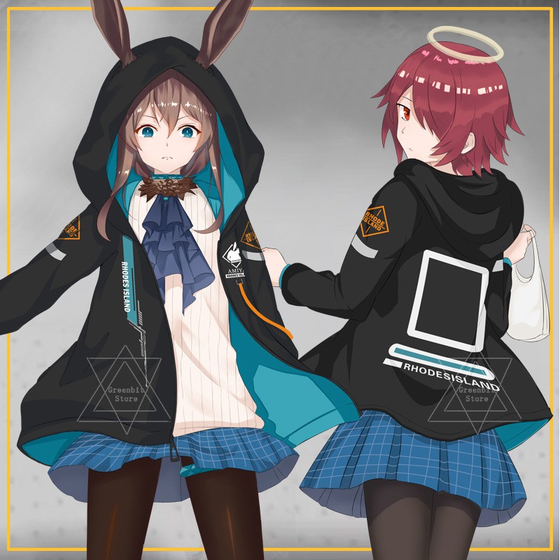 Áo khoác hoodie tay dài in họa tiết anime Arknights Amiya thời trang