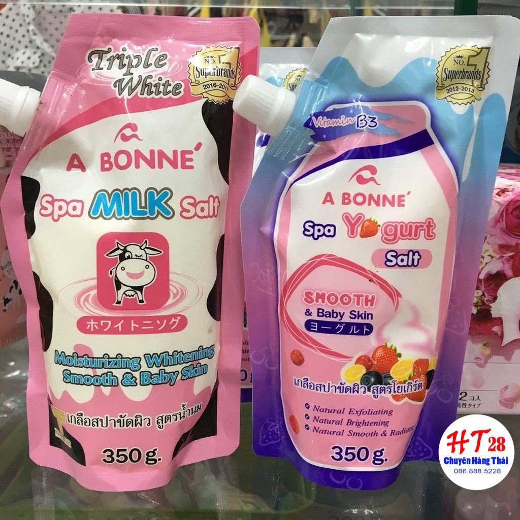 Muối Tắm Sữa Bò Tẩy Tế Bào Chết A Bonne Spa Milk Salt 350g, Muối Tắm Thái Lan - Huongthao28 - ST29