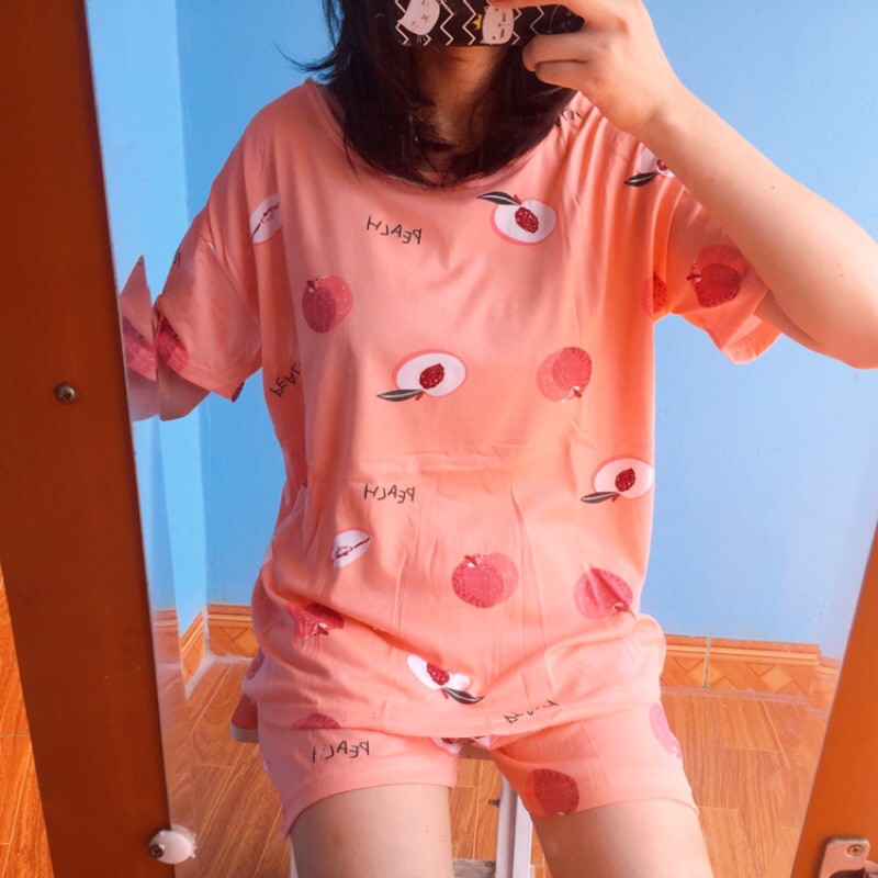 Bộ Ngủ Hè Nữ Cute Ảnh Thật  Bộ Mặc Nhà Vải Thun Sữa Siêu Mát Nhẹ HiMie