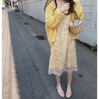 Set váy hoa + cardigan cực đẹp