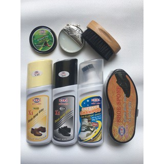 Xi Đánh Giày Hữu Liên 75ml (Vàng,Đen,Cleaner) + Hộp Sáp,Xi,Bàn Chải