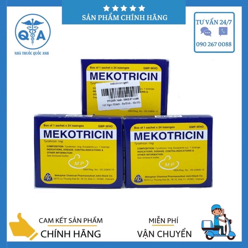 Kẹo ngậm ho MEKOTRICIN - Hộp 24 viên