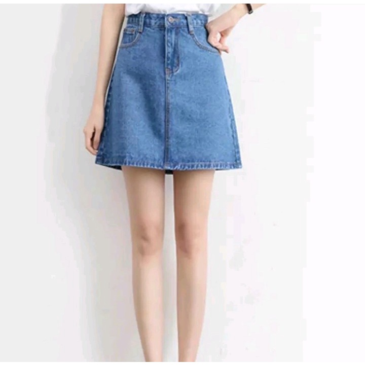 Chân váy chữ A chất vải Jeans dày dặn co giãn nhẹ có quần trong Hình ảnh + clip chính chủ ( Size S, M, L )