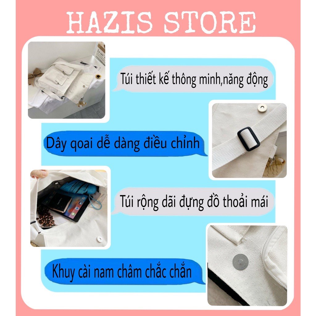 Túi tote Đeo Chéo  vải đeo chéo Nam nữ đi học đi chơi phong cách unisex đẹp giá rẻ