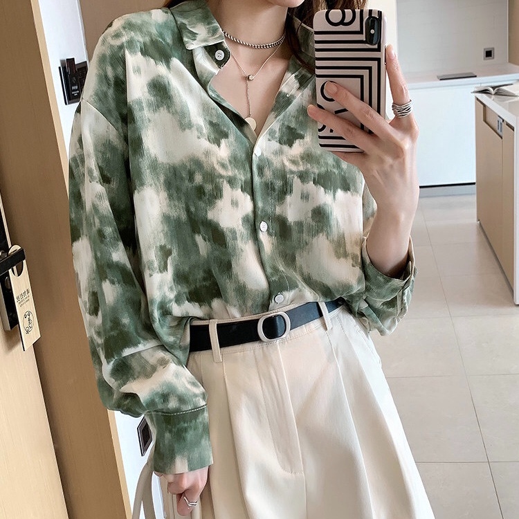 Áo Sơ Mi Dài Tay Dáng Rộng Thiết Kế Mới Đơn Giản Thời Trang Dành Cho Nữ