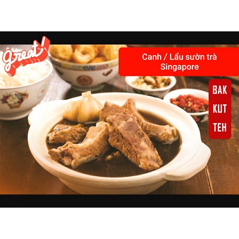 [Lobo Thái] Gia vị Canh Sườn Trà/ Bak Kuet Teh Soup Mix gói 25grĐậm đà hương vị Singapore. Lẩu sườn trà, trà xương sườn