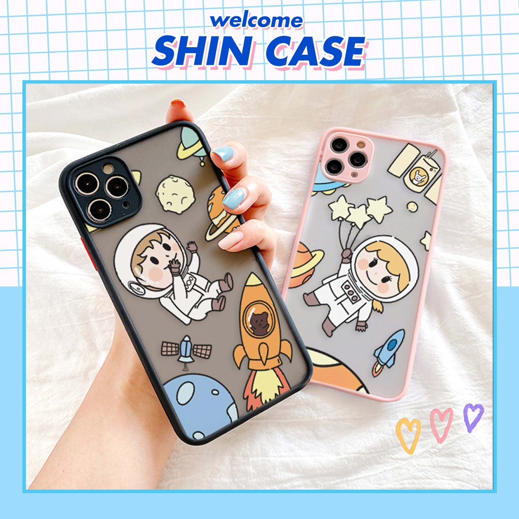 Ốp lưng iphone Space Couple nhám viền nổi cong 6/6plus/6s/6splus/7/7plus/8/8plus/x/xr/xs/11/12/13/pro/max/plus/promax