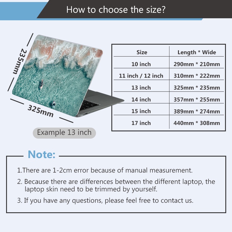 1 Miếng Dán Bảo Vệ Notebook 12 / 13 / 14 / 15 / 17 Inch