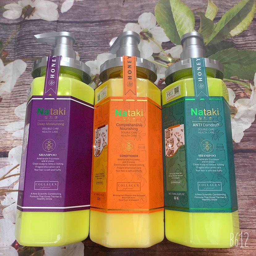 Dầu gội xả chống gàu , phục hồi tóc hư tổn Nataki 760ml (Chính Hãng)