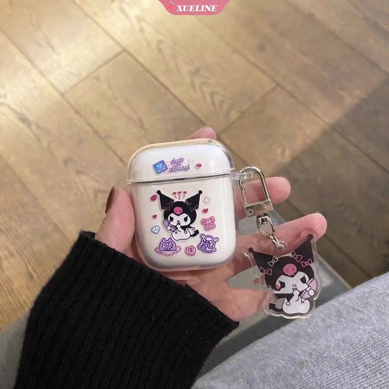 Vỏ Bảo Vệ Hộp Sạc Tai Nghe AirPods 1 2 pro Bluetooth Bằng Silicon Họa Tiết Hoạt Hình Kuromi Dễ Thương Chống Rơi/Trầy Xước