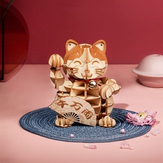 Mô hình gỗ 3d lắp ráp mô hình plutus cat tg303 robotime