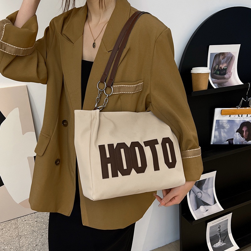 Túi đeo vai tote IELGY sức chứa lớn họa tiết chữ cái thời trang đơn giản dành cho nữ
