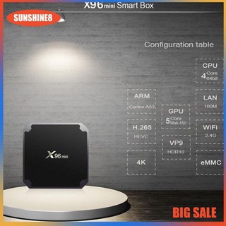 X96mini xem 4K 3D video Android tv box android 7.12 xem YouTube S905W  1G + 8G / 2G + 16G