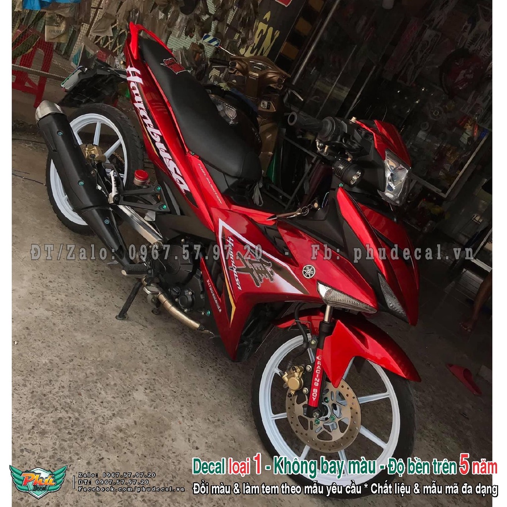 Tem rời xe Exciter 150 Đỏ đen hayabusa (A)
