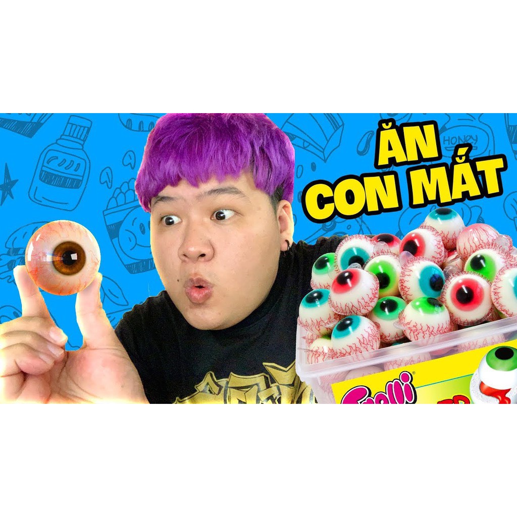 Kẹo Dẻo Con Mắt Quả Địa Cầu Trolli Pop Eye Glotzer Planet Gummi Gói 75G Hàng Nội Địa Đức