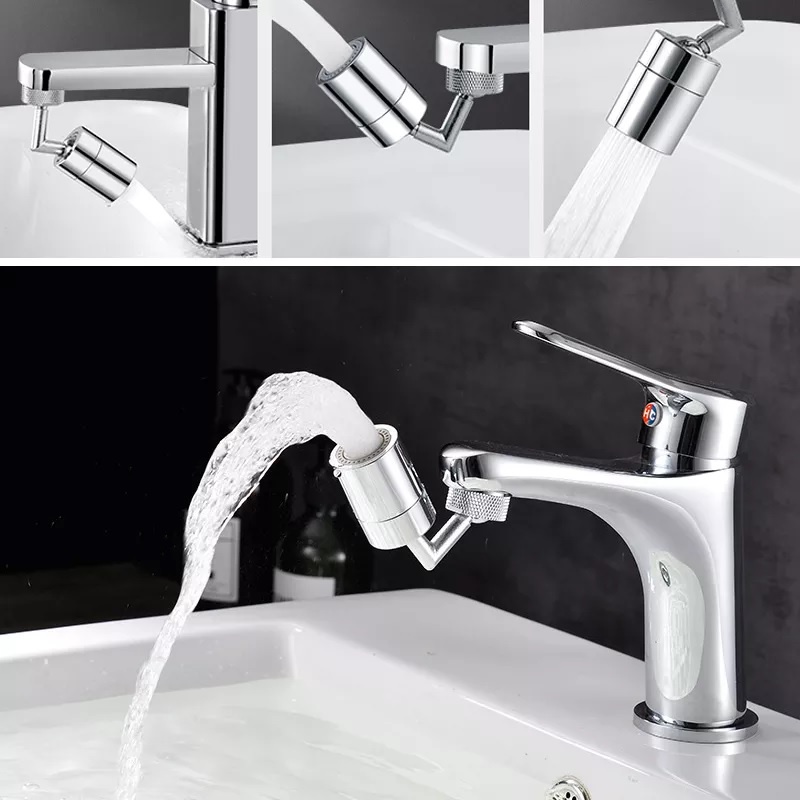 Đầu nối vòi nước, vòi lavabo tăng áp bằng nhựa ABS xoay 720 độ đa chiều dùng cho vòi lavabo, bồn rửa bát tiện dụng