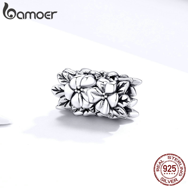 Hạt charm hình hoa lá Bamoer dùng trang trí đồ trang sức chuyên dụng