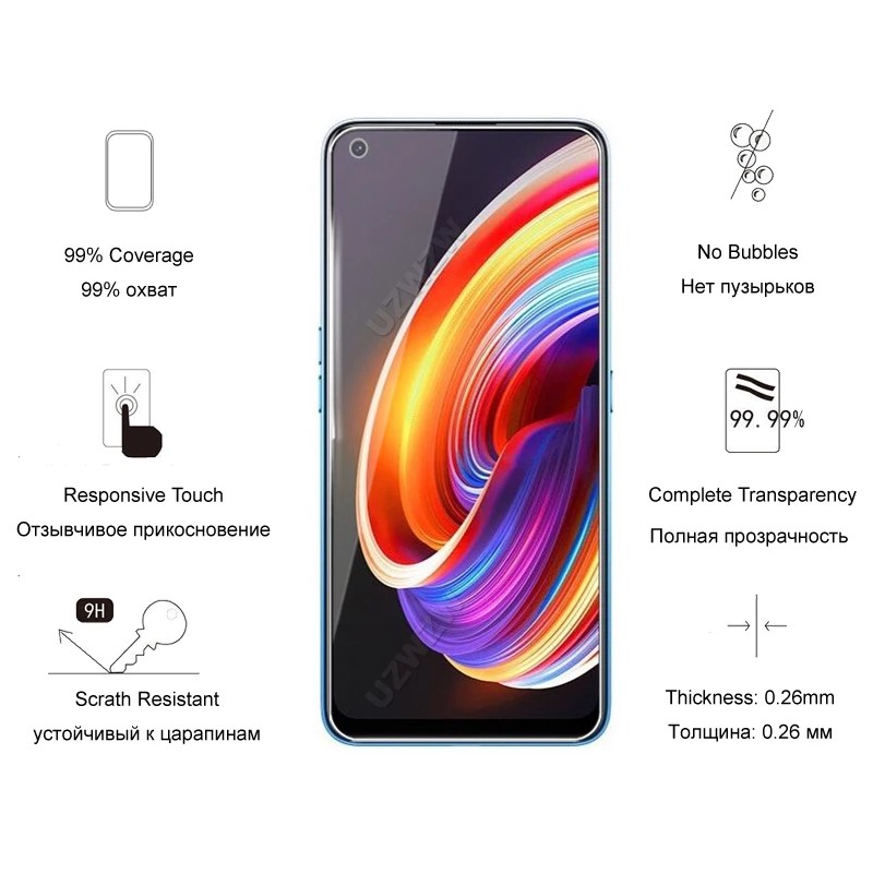 Kính cường lực cho Realme Narzo 50 50A Prime 20 X7 X2 X50 Pro XT Q 5G 4G 2022