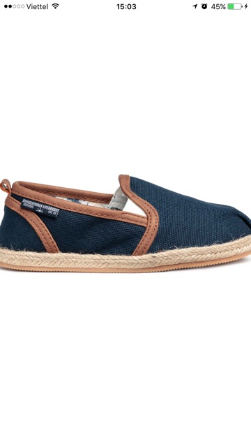 Slip On Bé Trai Đế Cói Xanh Navy