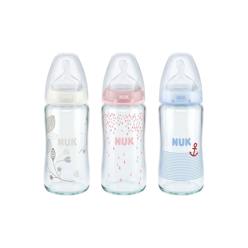 Bình sữa NUK thủy tinh 120 - 240ml ty Silicone S1-M