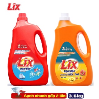 Nước Giặt LIX 3,6 kg Tẩy Sạch Vết Bẩn Dùng Cho Giặt Tay Và Máy GIặt