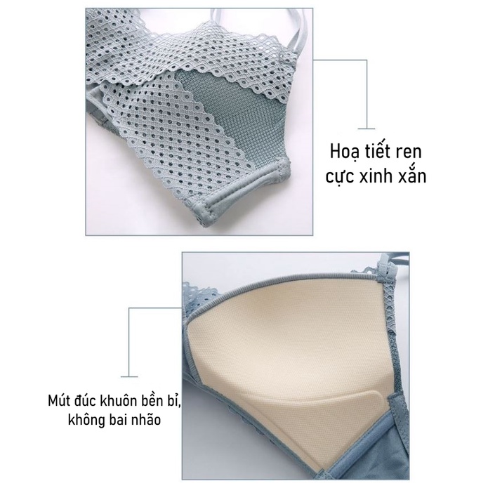Bộ đồ lót nữ Kately không gọng, đệm mỏng thoải mái, set đồ lót có quần freesize đi kèm SDL001 | BigBuy360 - bigbuy360.vn