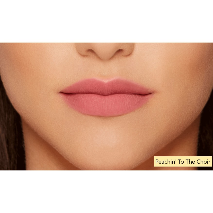 Too Faced - Son Kem Lì Mới Ra Mắt Too Faced Peach Puff -Wearing Diffused Matte Lip Color