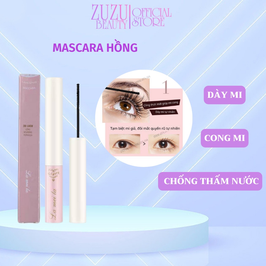 Mascara, chuốt mi 3D trang điểm mắt chống nước lâu trôi giúp lông mi cong và đều ZUZU