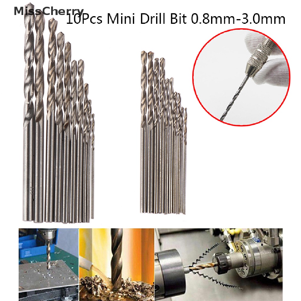 Bộ 10 Mũi Khoan HSS 0.8mm-3.0mm Chất Lượng Cao